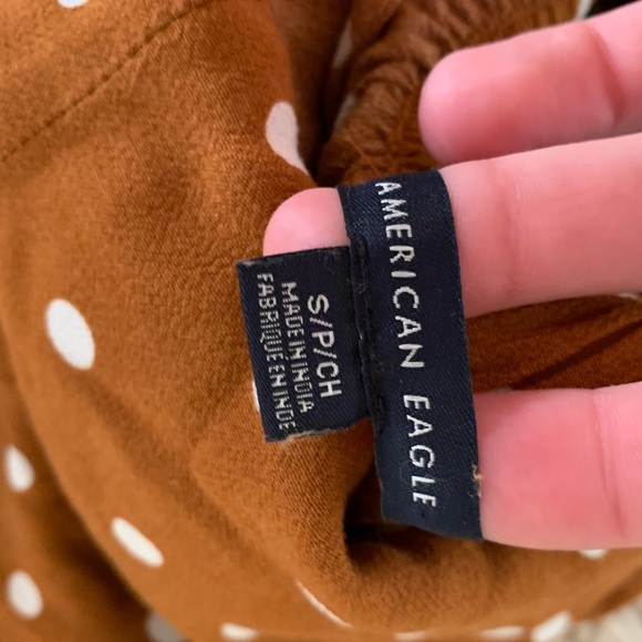 AE Polka Dot Tie Back Jumpsuit in burnt orange - Picture 8 of 8